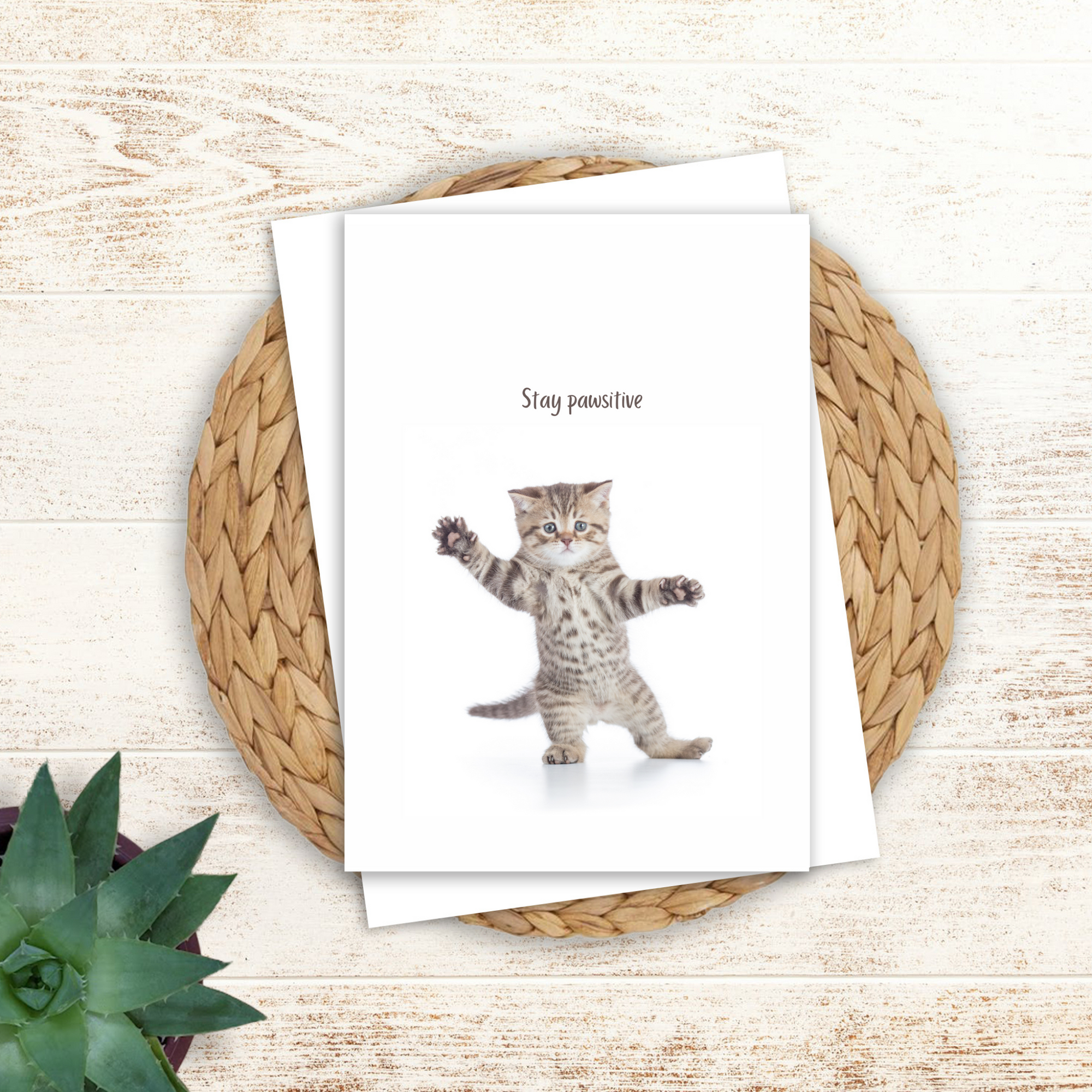 Pawsitive Cat Greeting Card